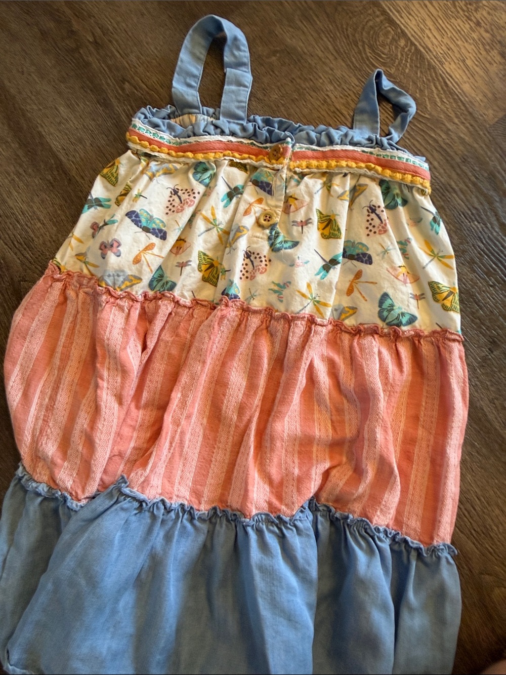 Matilda Jane Lets Go Together Love Bug Dress Tiered Butterfly Ruffle Size 8 - Picture 4 of 4